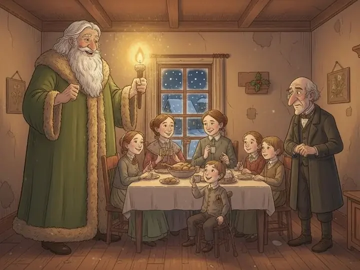 The Cratchit Family's Meal