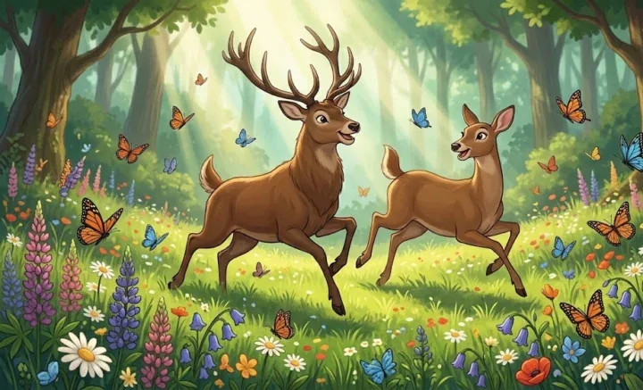 Bambi and Faline at play