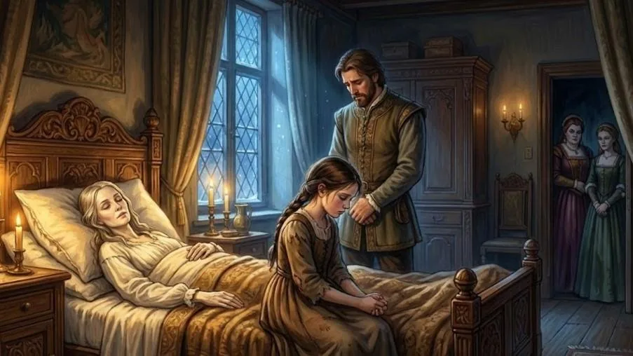Cinderella and her mother's last farewell