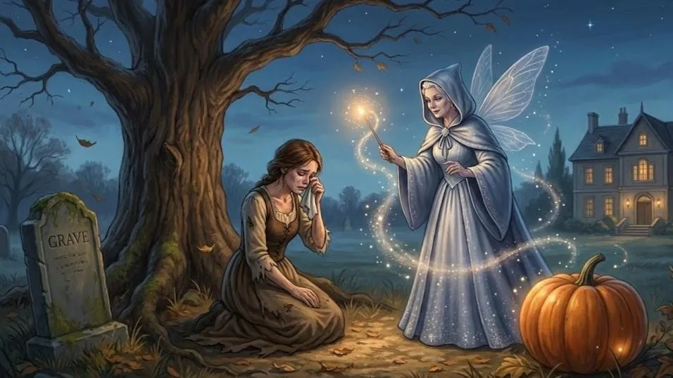 A magical meeting with the fairy godmother in the garden