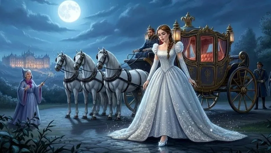 Ready for the ball in the magical carriage