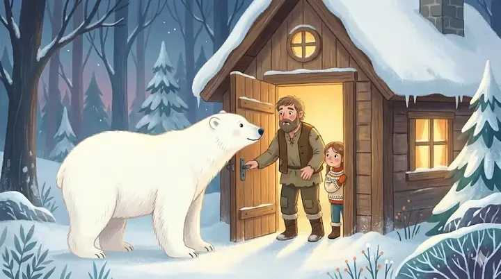 An unexpected visit β the start of a princess-and-white-bear tale