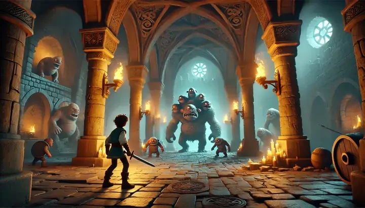 Halvor at the castle of the six-headed troll