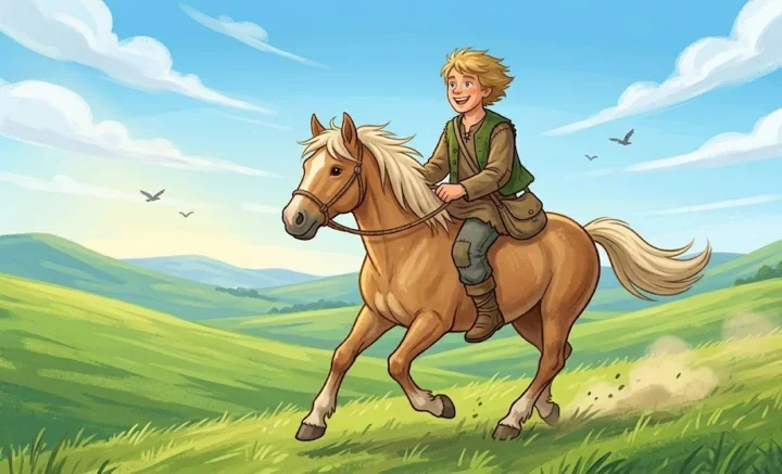 Hans trades his gold for a horse