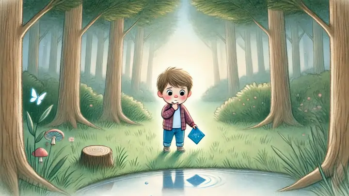 Mikael pauses and reflects in the forest