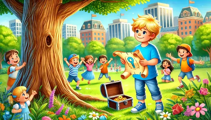 Oliver's treasure hunt with his friends