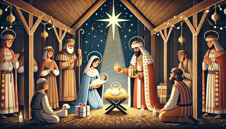 The wise men bring their gifts