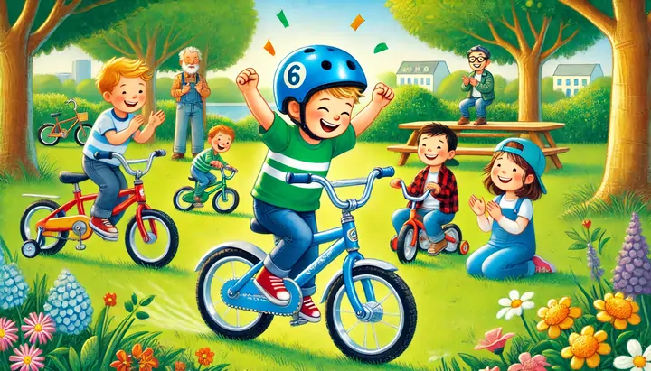 The first time on a bicycle -- with friends