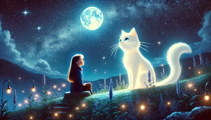 The Moon and the Glowing Cat