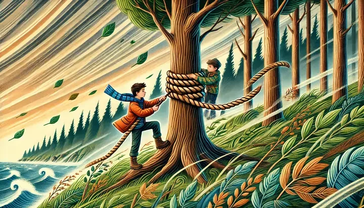 The squirrel and the fox, the forest's unlikely heroes after the storm