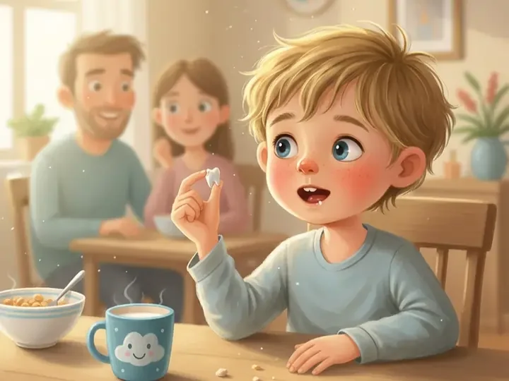The family talks about the tooth fairy