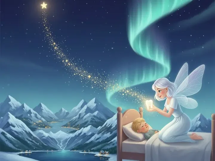 What the tooth fairy does with the teeth -- a new star in the sky