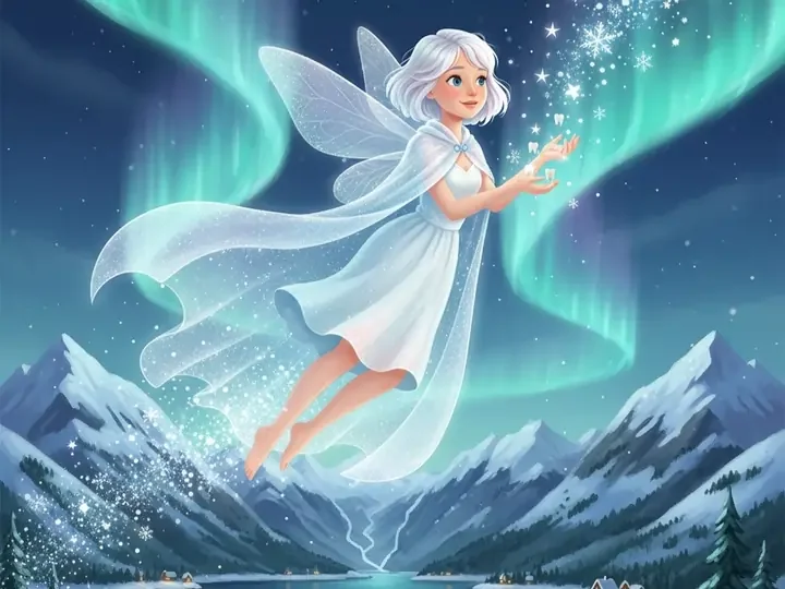 The tooth fairy beneath the northern lights